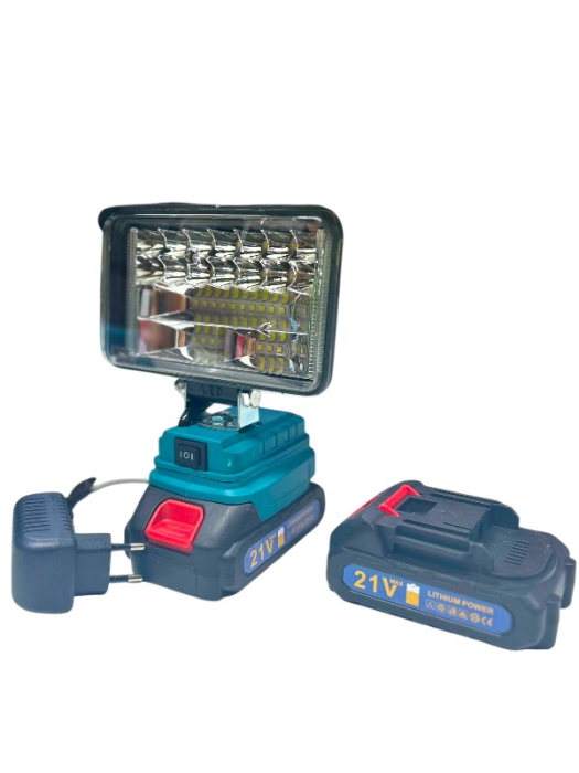 Proiector Led Portabil cu 2 Acumulatori 21V, Lampa de Lucru cu Incarcator, Ultra-Puternic [6]