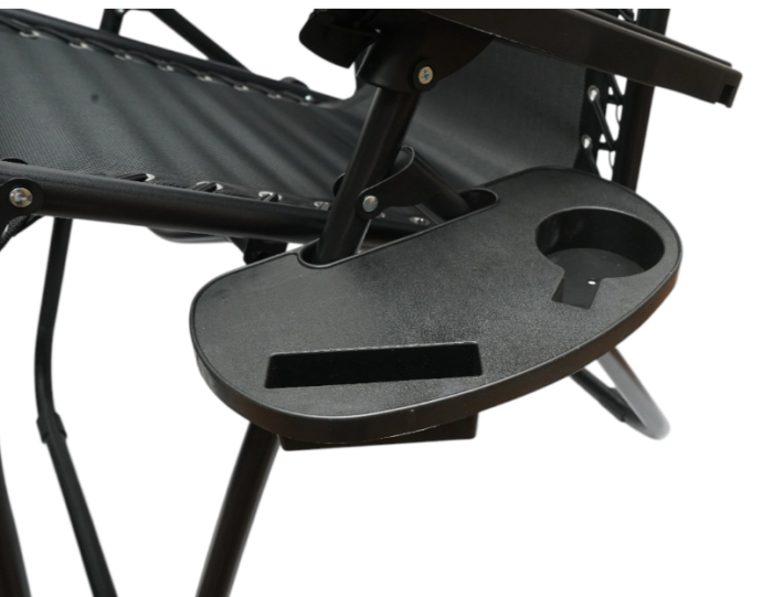 Sezlong pentru gradina metalic pliabil negru max 120 kg, 160x65x92 cm​​​​​​​ Breckner Germany [10]