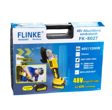 Polizor unghiular, Flex fara fir Flinke FLEX 125mm 48V cu 2 baterii [4]
