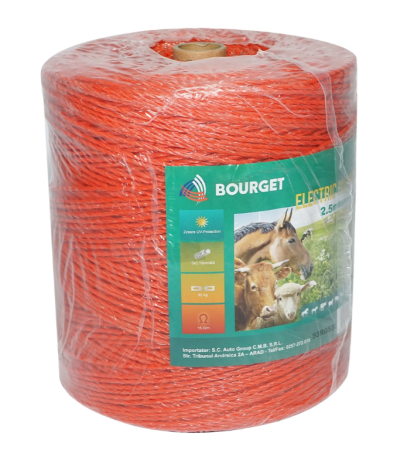 Rola Fir gard electric 2.5mm 3x0.15mm SS, 1000m rezistenta 15 Ohm [1]