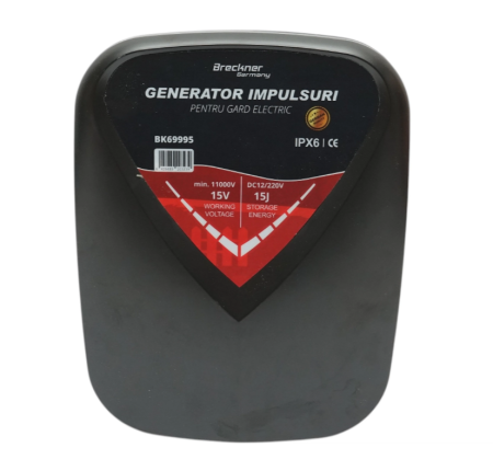 Aparat generator de impulsuri 15 Joule, 12V/220V, 100 km pentru gard electric IPX6 Breckner Germany [2]