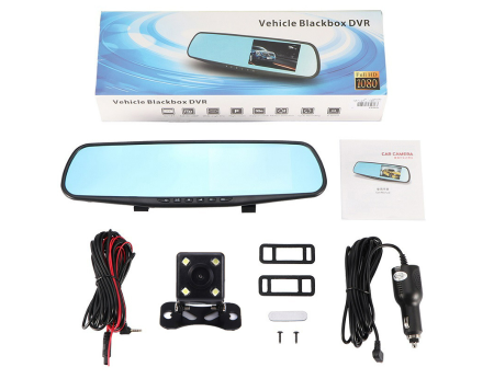 Proiectoare Auto,Atv,Moto - Camera Auto Oglinda Dubla Fata Spate, Rezolutie HD, Ecran 3.5 Inch, Unghi 170 Grade
