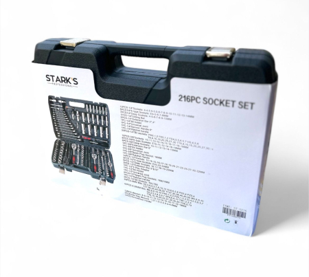 Trusă de scule profesională 216 piese – chei tubulare, clichet, biți, accesorii [7]