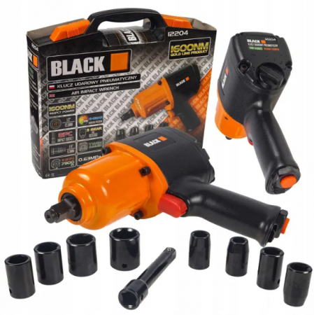 Pistol Impact Pneumatic Black 1600 Nm si Accesorii