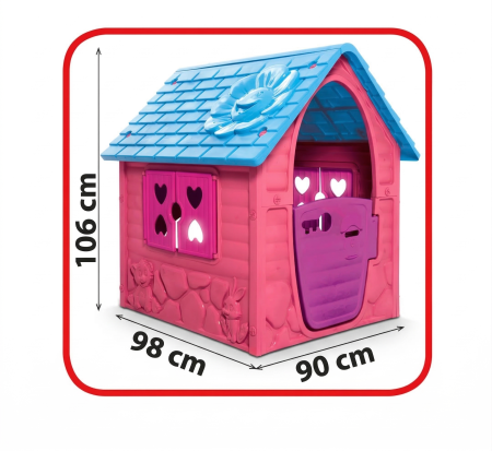 Casuta copii Roz 106x98x90 cm Dohany [2]