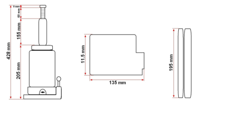 Cric Hidraulic Tip Butelie 20 Tone, Profesional, Heavy-Duty [1]