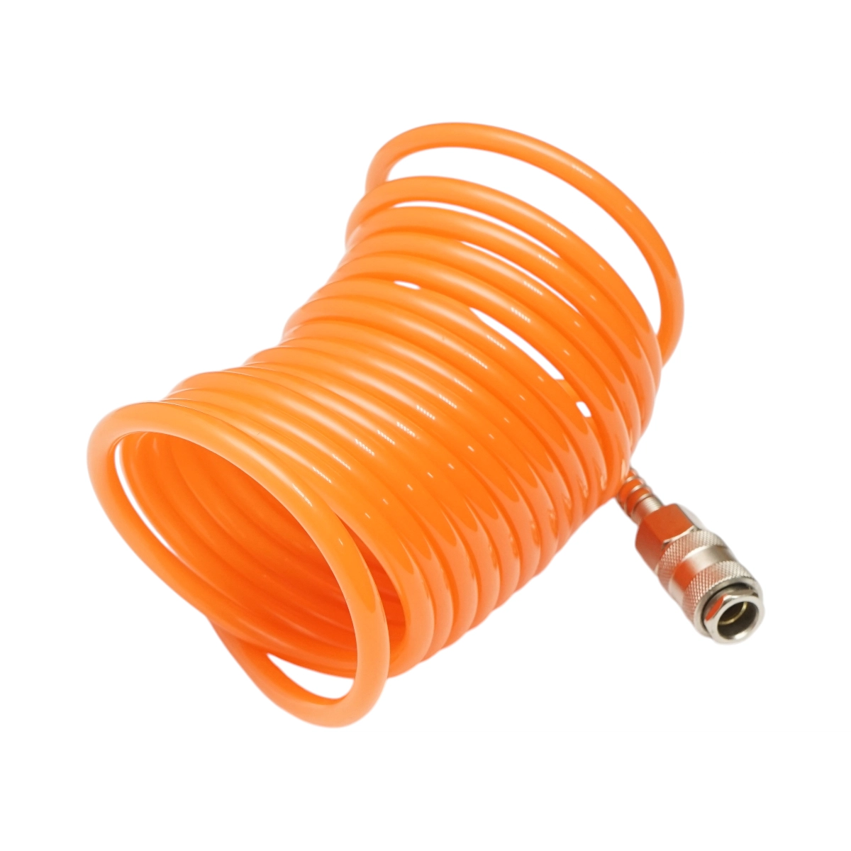 Accesorii - Furtun aer comprimat spiralat 5m,5mm, cupla rapida 1/4 Crownman