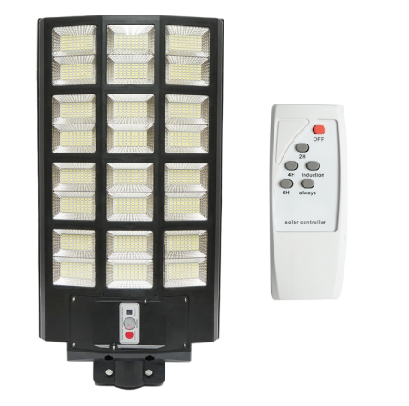 Lampi Solare Stradale - Lampa solara LED iluminat stradal 1200W, 6500K, IP65 cu panou solar senzor de miscare telecomandaa Breckner Germany