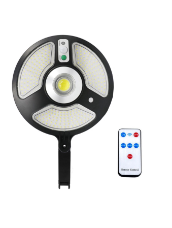 Set 3 bucati Lampa Solara Rotunda cu Senzor de Miscare, Suport Reglabil 360, IPX65 si Telecomanda [2]