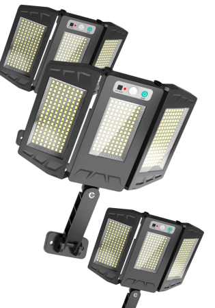 Lampi Solare Stradale - Set 3 bucati Lampă Triplă Solară de Perete cu Senzor de Mișcare