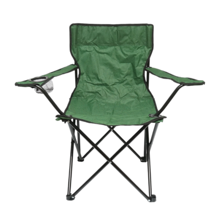 Scaun Camping Pliabil Verde cu Suport Pahar, Husa Transport, Structura Metalica 50x80x80cm [1]