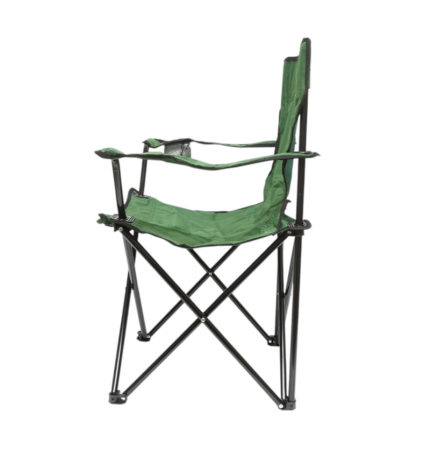 Scaun Camping Pliabil Verde cu Suport Pahar, Husa Transport, Structura Metalica 50x80x80cm [2]