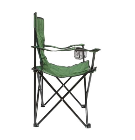 Scaun Camping Pliabil Verde cu Suport Pahar, Husa Transport, Structura Metalica 50x80x80cm [4]
