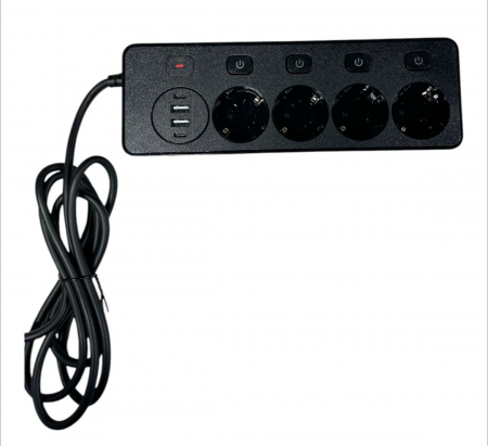 Prelungitor 2M 4 Prize usb 4 3250W BKL-504​​​​​​​ THO​​​​​​​