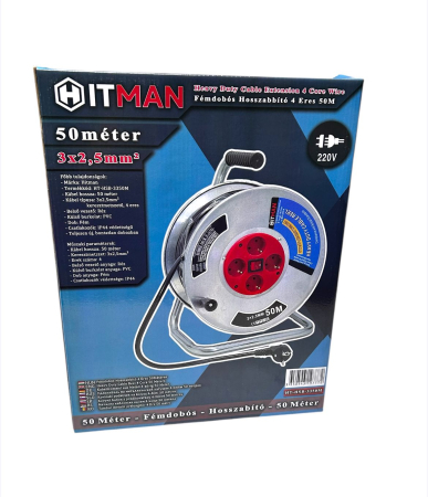 Prelungitor Rola curent Metal 50M 3X2,5 HITMAN [4]