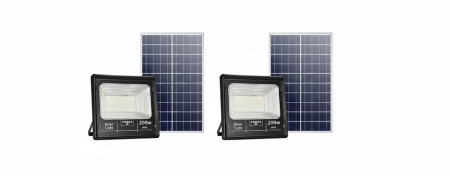 Proiectoare Led - Set 2x Proiector Solar 200w IP 66 cu panou solar Jortan 