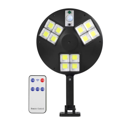 Set 3 bucati Lampa Solara Rotunda cu Senzor de Miscare, Suport Reglabil 360, IPX65 si Telecomanda [1]