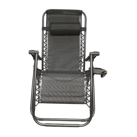 Sezlong pentru gradina metalic pliabil negru max 120 kg, 160x65x92 cm​​​​​​​ Breckner Germany [2]