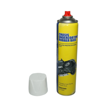 Drujba & Motocoasa & Fierastrau & Circular - Spray Anticoroziv Protectie Sasiu Cauciucat Gri 650ml, Insonorizant Auto