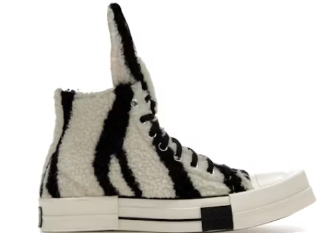 Converse TURBODRK Chuck Taylor All Star 70 HiRick Owens DRKSHDW Sherpa Zebra Print White Black [2]