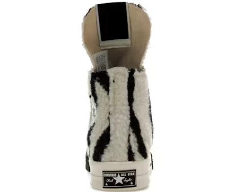 Converse TURBODRK Chuck Taylor All Star 70 HiRick Owens DRKSHDW Sherpa Zebra Print White Black [3]