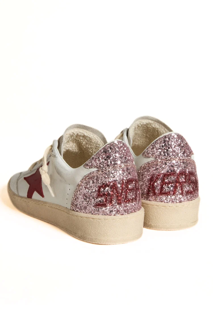 Golden Goose Ball Star Limited Edition alb roz glitter stea rosie [2]