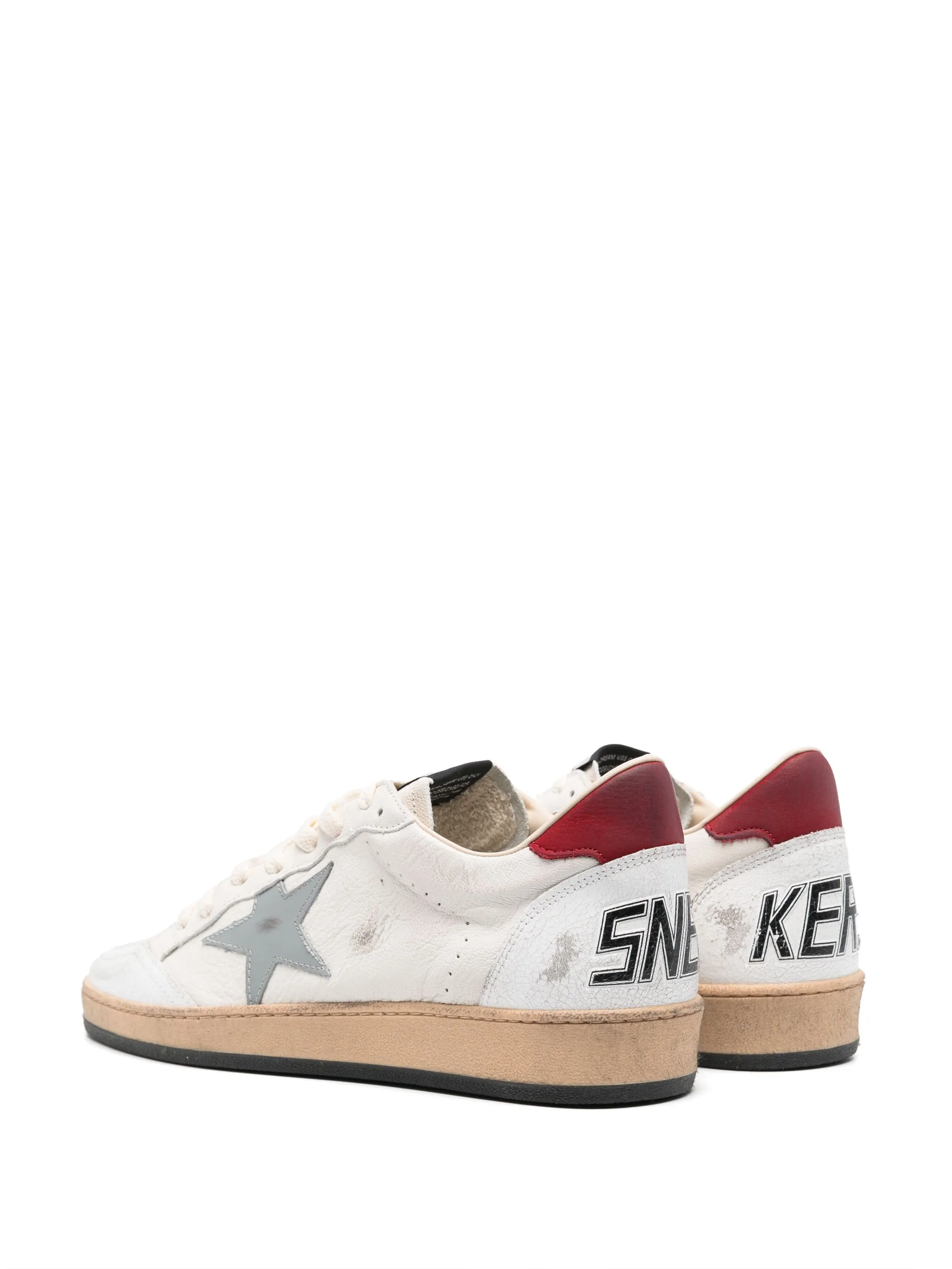 Golden Goose Ball-Star barbat alb stea gri heel tab rosu [2]