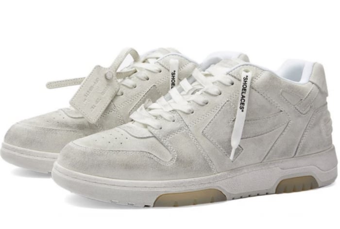 OFF-WHITE Out of Office "OOO" Low Tops Vanilla White Suede [2]