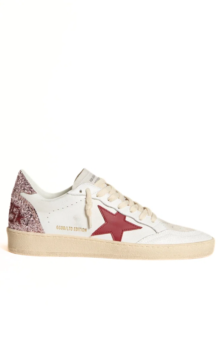 OFF-White - Golden Goose Ball Star Limited Edition alb roz glitter stea rosie