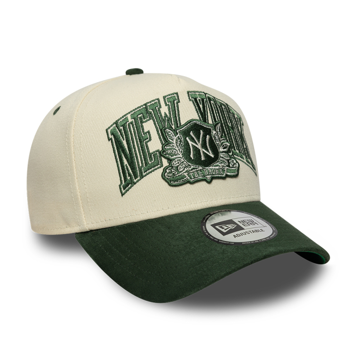 SALE Sapca New Era MLB  New York Yankees Suede  9FORTY E-Frame Adjustable Cap Cream & Green - sneakerit.ro [3]