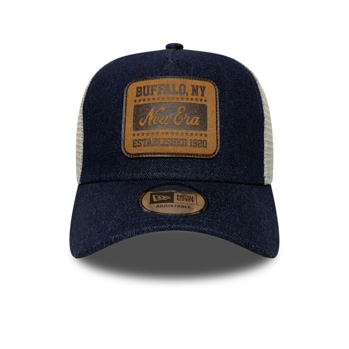 SALE Sapca New Era Patch Denim 9FORTY A-Frame Trucker Adjustable Cap Dark Blue - sneakerit.ro [2]