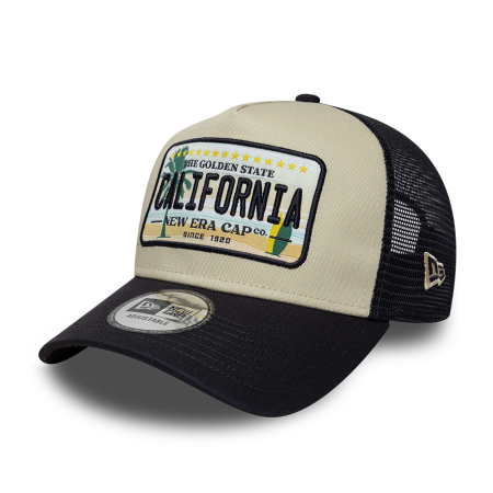 NOUTATI - Sapca New Era Cali Licence Plate 9FORTY A-Frame Trucker Adjustable Cap Navy + sneakerit.ro