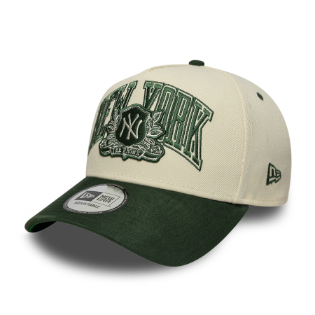 SALE - Sapca New Era MLB  New York Yankees Suede  9FORTY E-Frame Adjustable Cap Cream & Green + sneakerit.ro