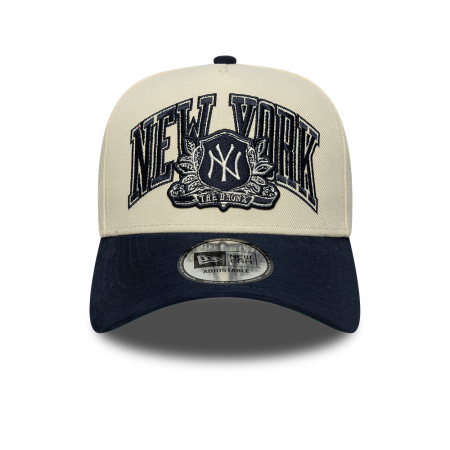 Accesorii Sapca New Era MLB New York Yankees Suede  9FORTY E-Frame Adjustable Cap Cream & Navy - sneakerit.ro [1]