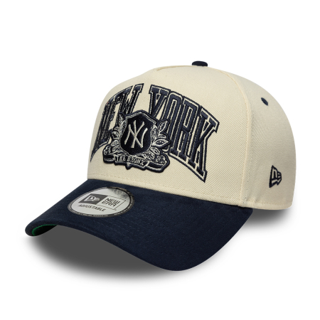 SALE - Sapca New Era MLB New York Yankees Suede  9FORTY E-Frame Adjustable Cap Cream & Navy + sneakerit.ro