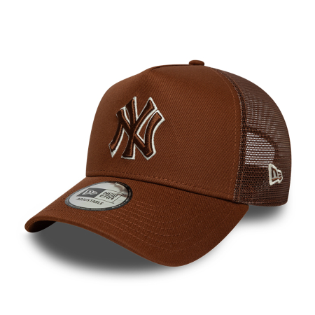 NOUTATI - Sapca New Era MLB Outline New York Yankees  9FORTY E-Frame Trucker Adjustable Cap Brown + sneakerit.ro