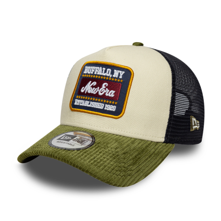 SALE - Sapca New Era Patch Cord  9FORTY A-Frame Trucker Adjustable Cap Cream & Green + sneakerit.ro