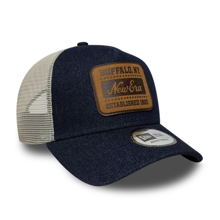 SALE Sapca New Era Patch Denim 9FORTY A-Frame Trucker Adjustable Cap Dark Blue - sneakerit.ro [2]