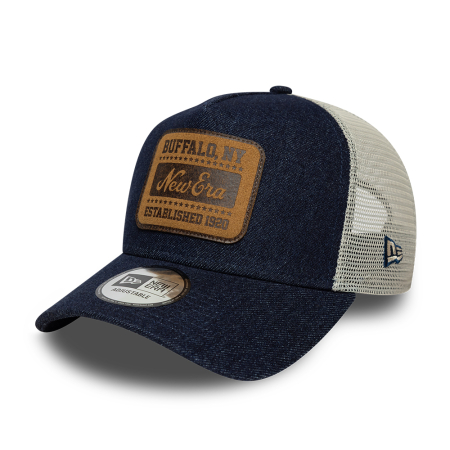 SALE - Sapca New Era Patch Denim 9FORTY A-Frame Trucker Adjustable Cap Dark Blue + sneakerit.ro