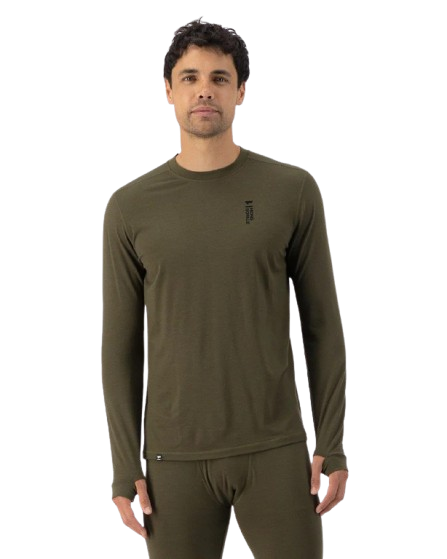 Bluza De Corp Merino Mons Royale Cascade Flex 200 LS Dark Olive [1]