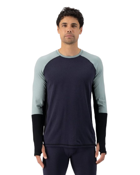 Bluza De Corp Merino Mons Royale Olympus LS Dew/9 Iron/Black [1]