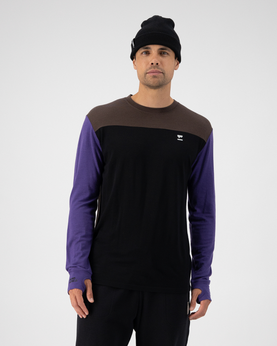 Bluza de corp merino Mons Royale M Yotei LS Violet Cedar Black [3]