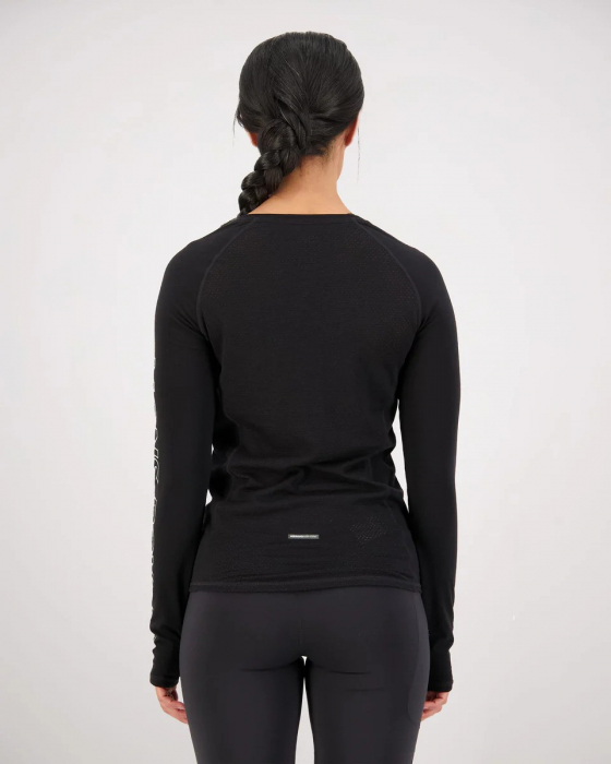 Bluza de Corp Merino Mons Royale W Bella Long Sleeve Vert Lock Up Black [2]