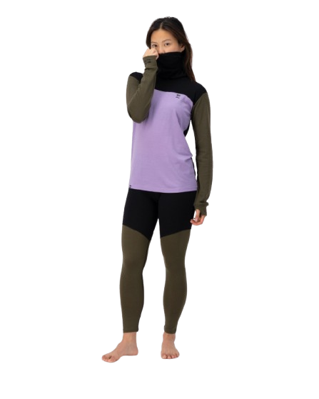 Bluza De Corp Merino Mons Royale Yotei High Neck Lupin Dark Olive Black [4]