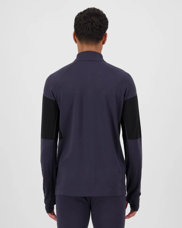 Mons Royale Olympus 1/4 Zip Merino férfi aláöltözet felső 9 Iron/Black [3]