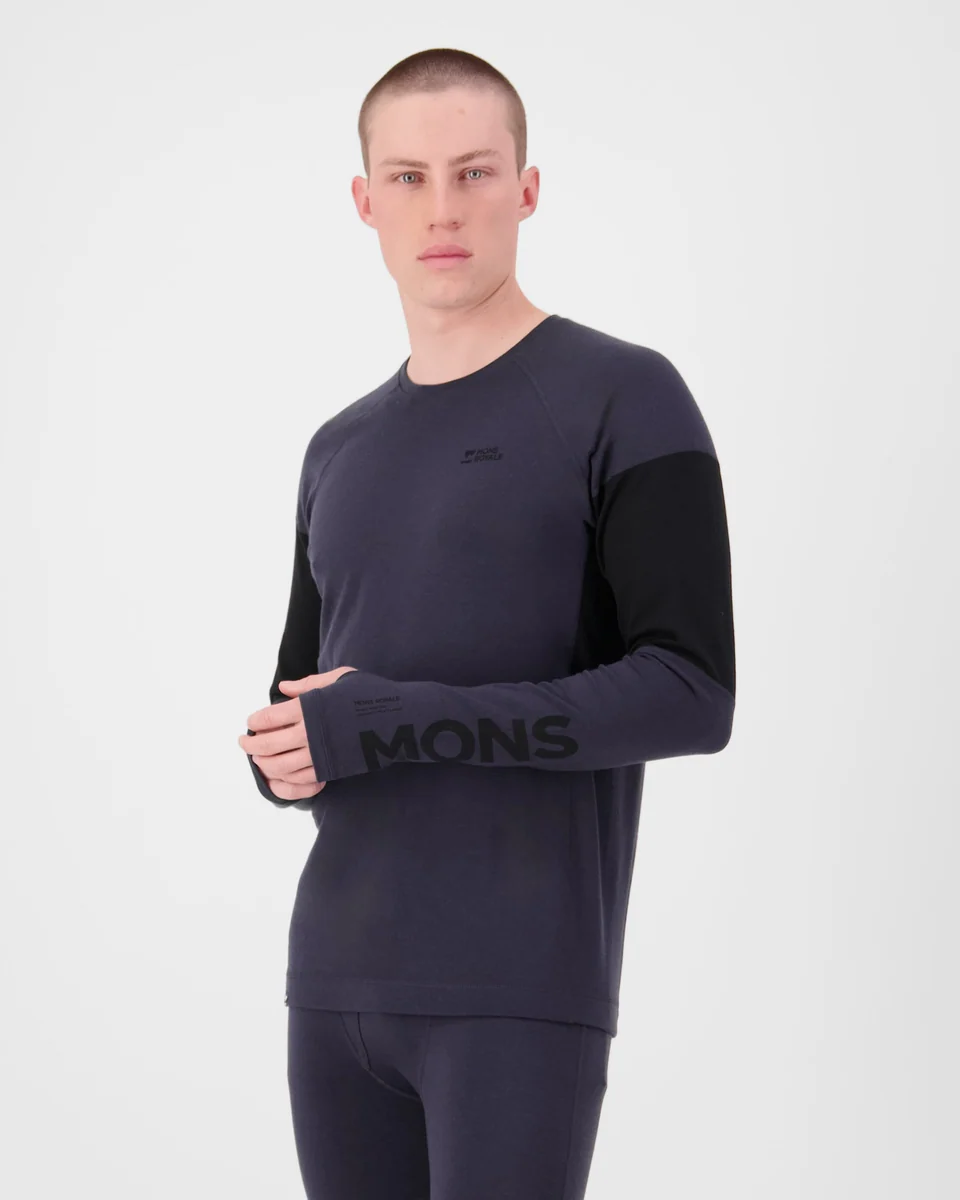 Mons Royale Olympus Merino férfi aláöltözet felső 9 Iron/Black [3]