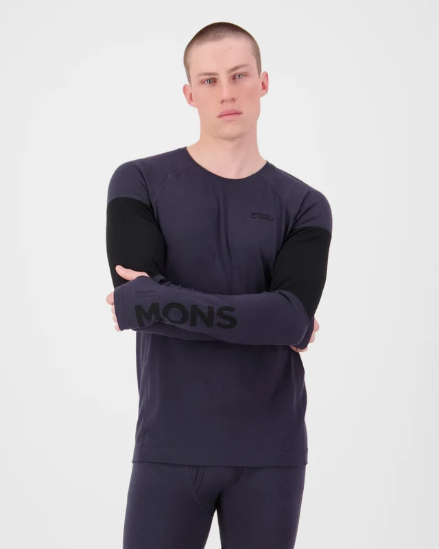 Mons Royale Olympus Merino férfi aláöltözet felső 9 Iron/Black [2]