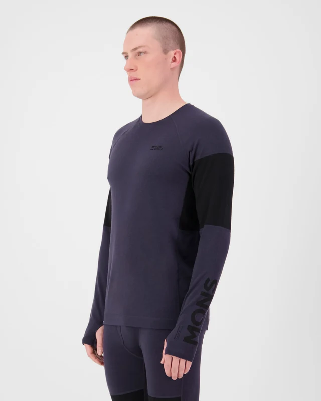 Mons Royale Olympus Merino férfi aláöltözet felső 9 Iron/Black [4]