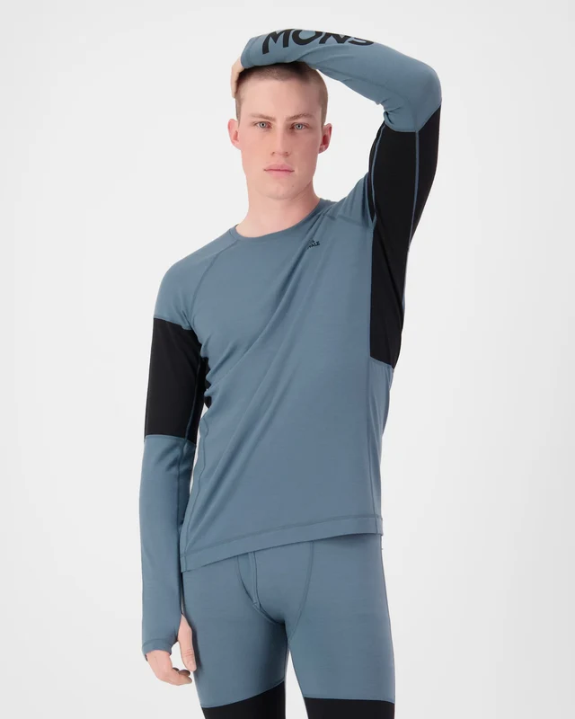 Bluza First Layer Mons Royale Barbati Olympus Merino Goblin Blue/Black [4]