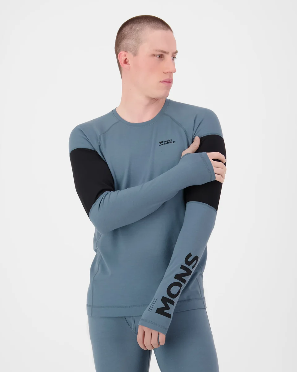 Bluza First Layer Mons Royale Barbati Olympus Merino Goblin Blue/Black [2]
